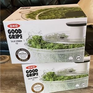 Two brand new, in-box large Oxo Salad Spinners.